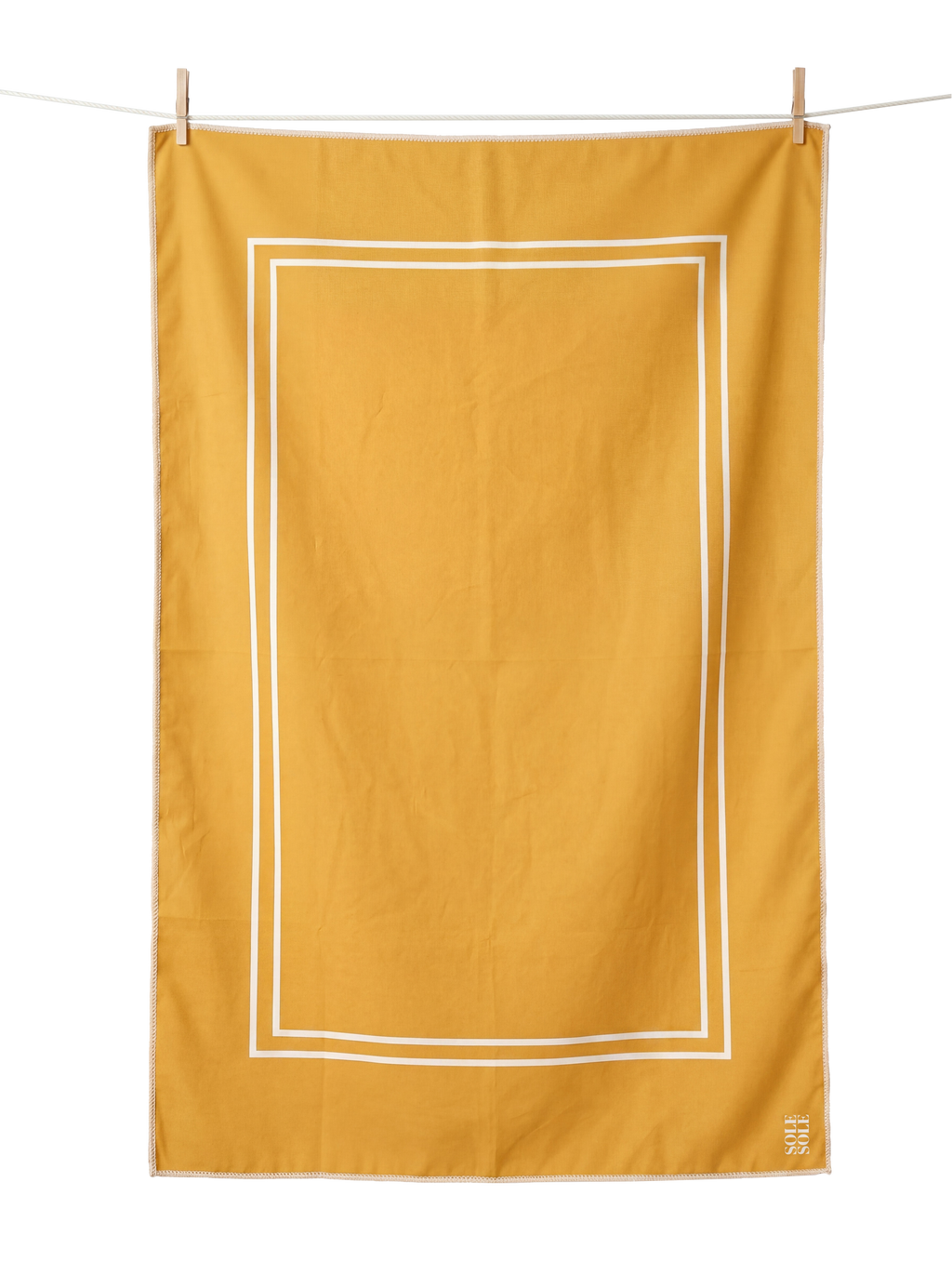 Capri lightweight microfibre travel towel flat lay, sunny yellow, quick-dry and compact