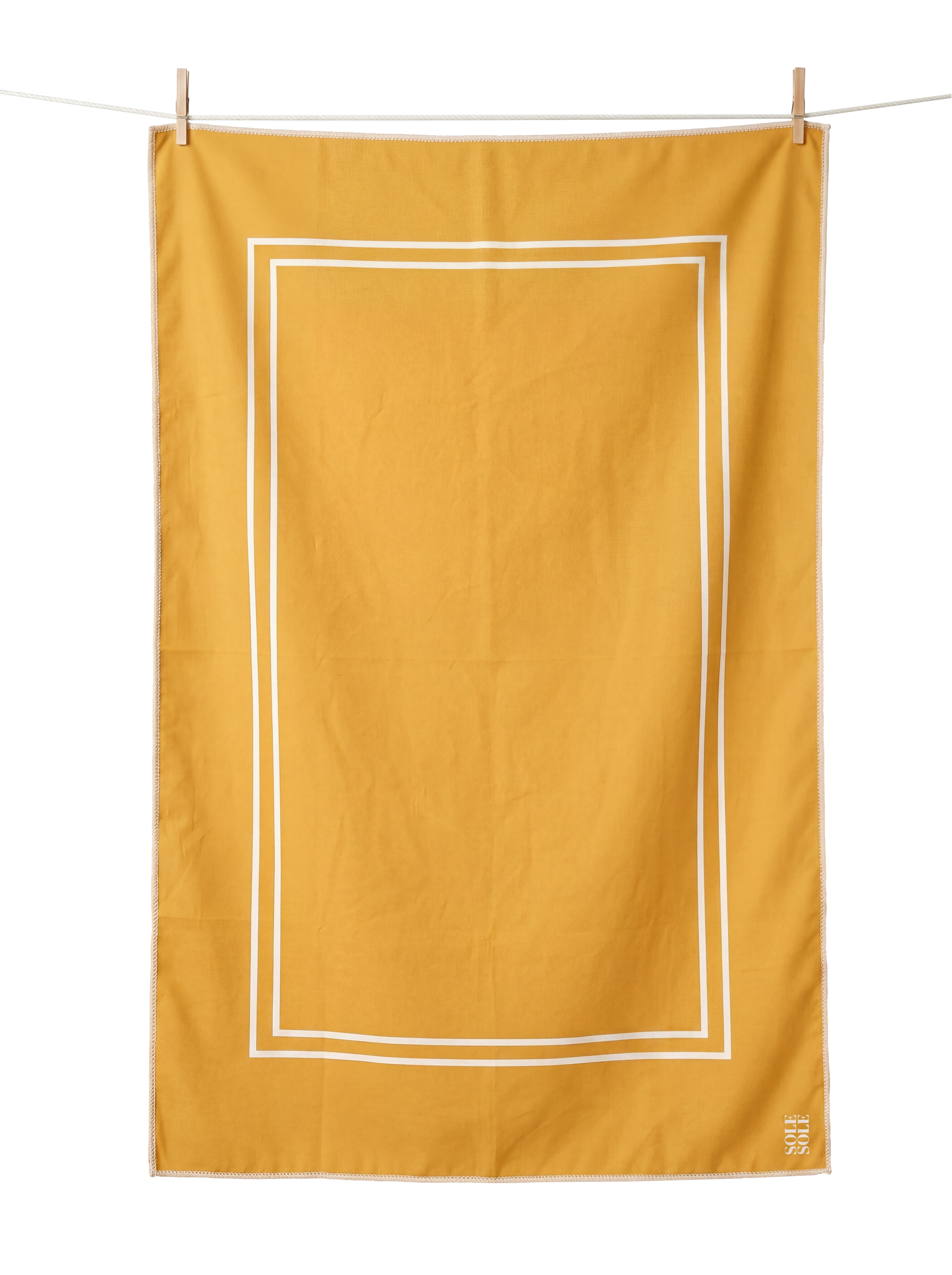 Capri lightweight microfibre travel towel flat lay, sunny yellow, quick-dry and compact